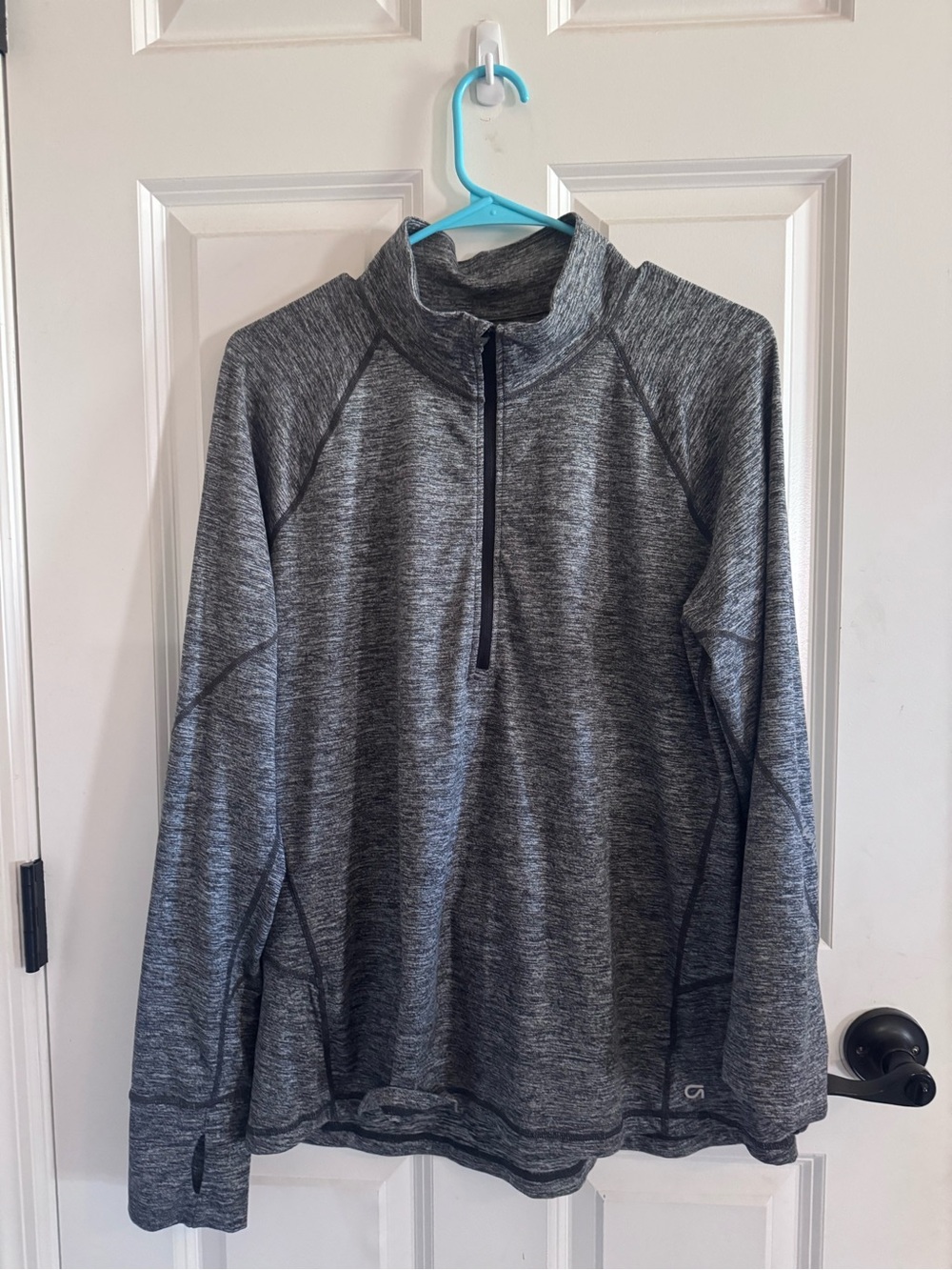 GAP Women's Dark Heather Gray Quarter-Zip Pullover